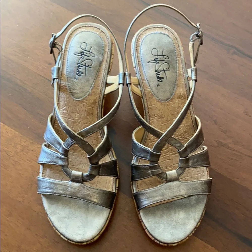 Gold Wedge Sandals